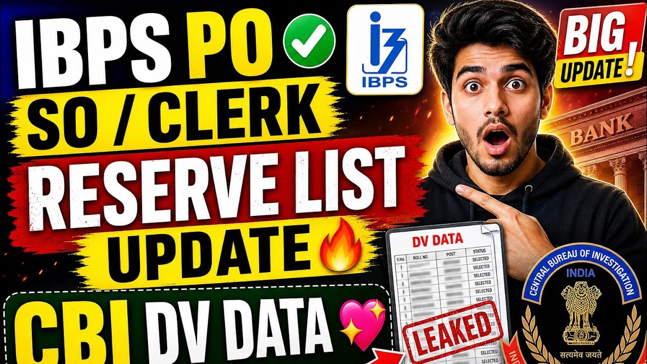 IBPS Po ✅ So 🥳 Clerk 🔥 Reserve List Update 💖 Dv Data #ibpspo2026 #ibpsclerkmains #reservelist 