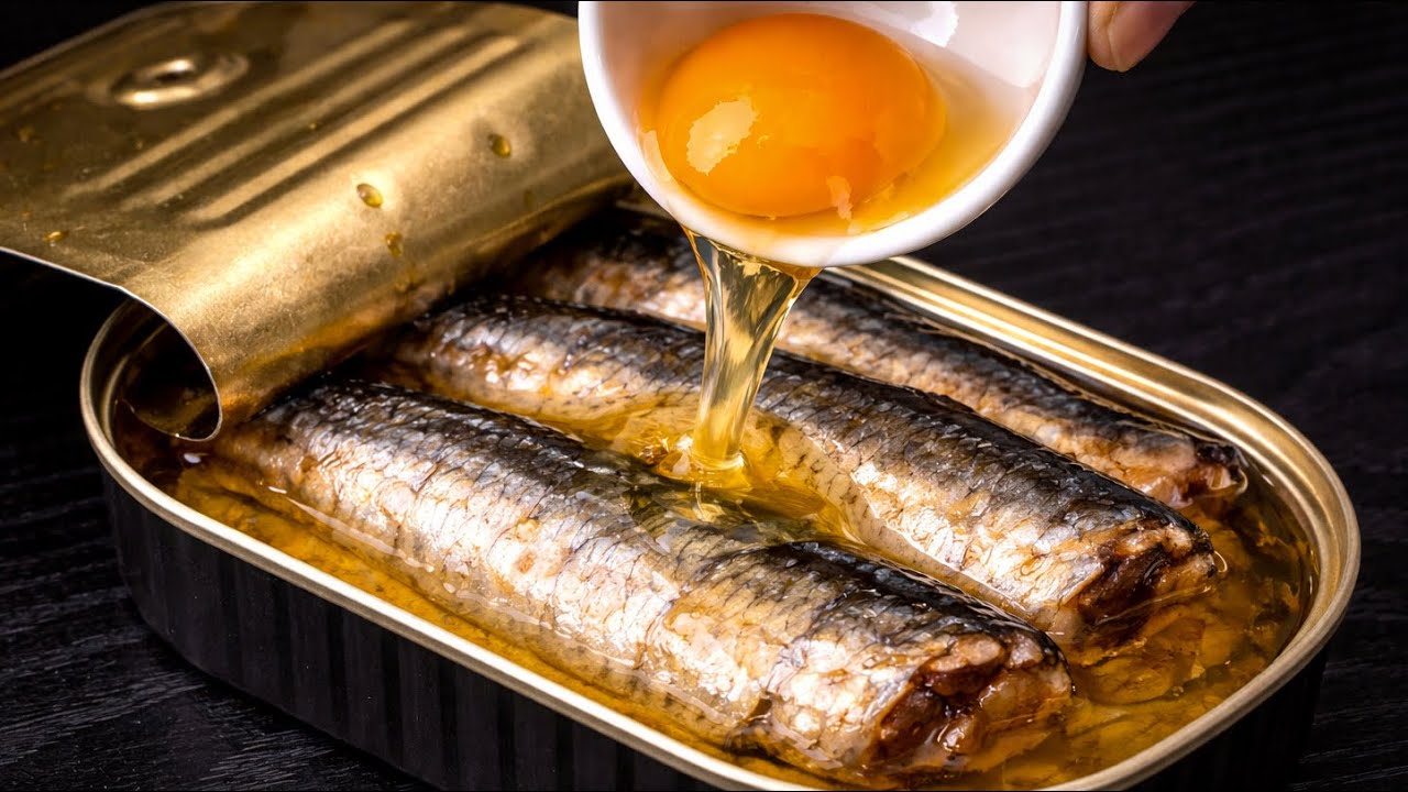 Es ist so lecker, dass ich es fast jeden Tag mache! Einfaches Rezept für Sardinen mit Eiern!