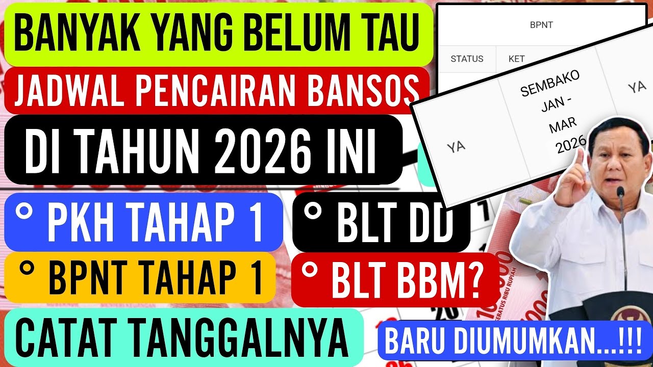 CATAT TANGGALNYA ☑ JADWAL PENCAIRAN BANSOS DI JANUARI 2026 &bull; PKH BPNT TH.1 &bull; BLT BBM? &bull; BLT DD &bull; PIP