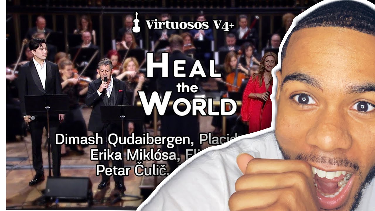 DIMASH - Heal the World - Placido Domingo Jr., E.Miklósa, E.Nechayeva, A.Anisovych | REACTION