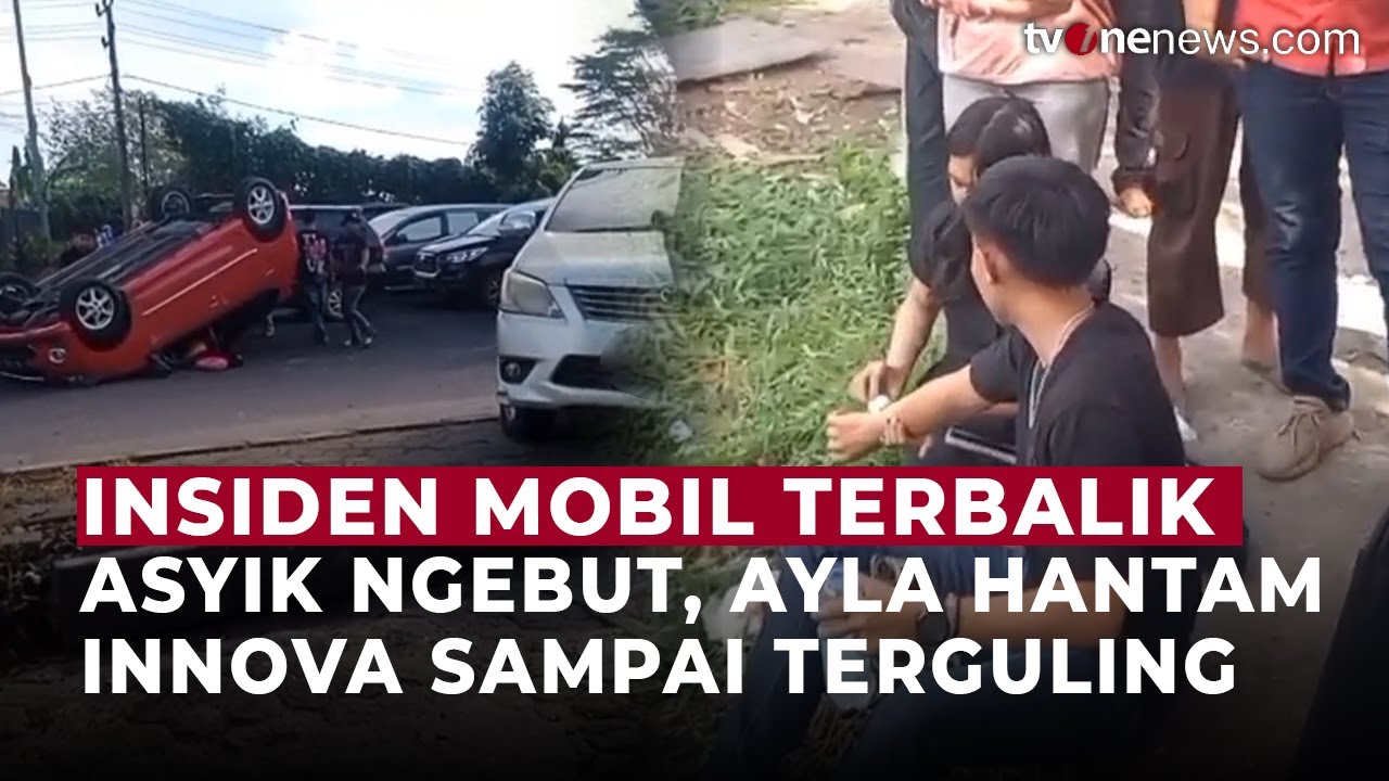 Aksi Ugal-ugalan! Mobil Ayla Terguling Usai Tabrak Innova di Palembang | OneNews Update