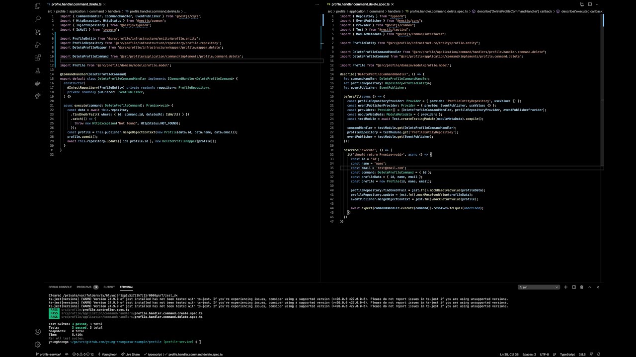 Simple example for Nest.js test code with Jest