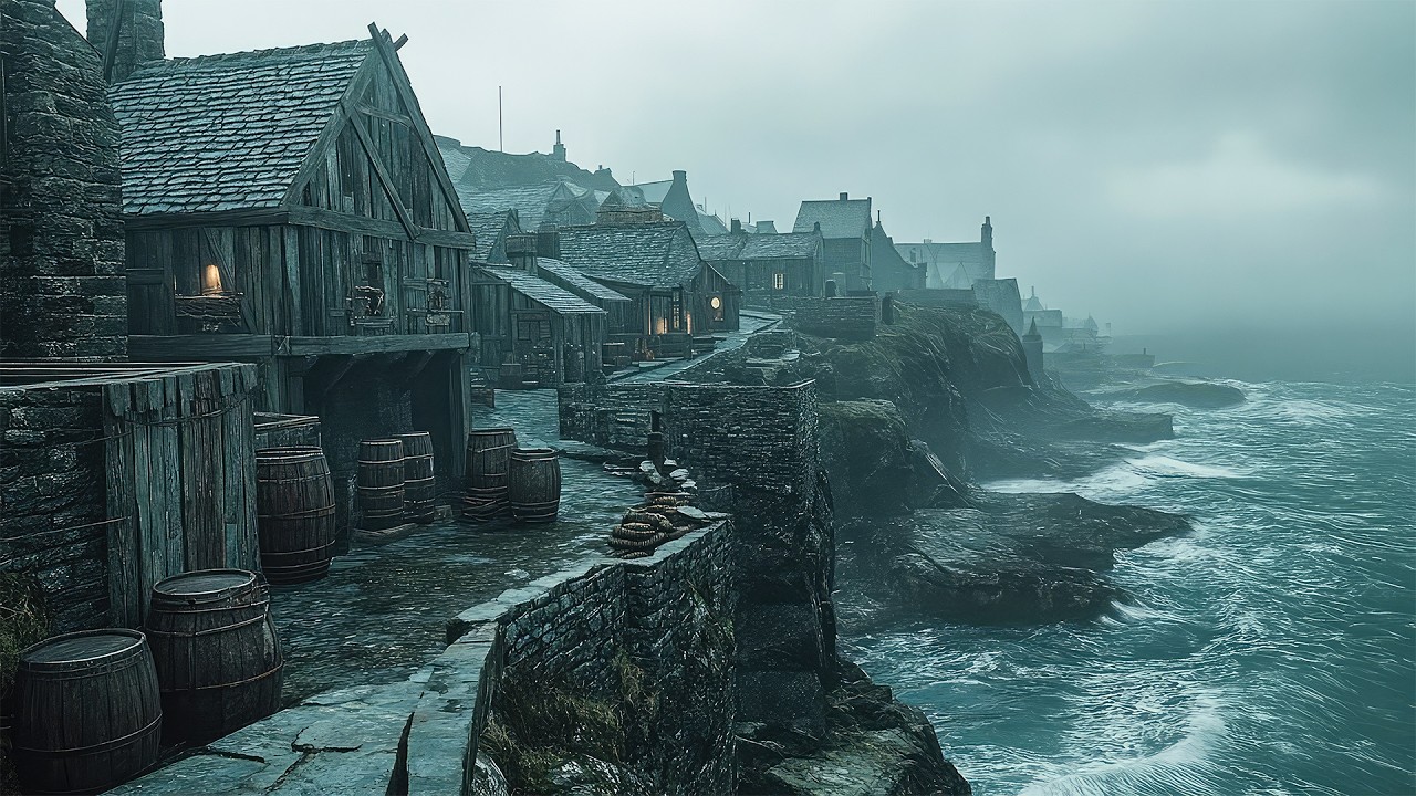 Mist Over the Forgotten Medieval Harbor | Celtic Medieval Music Ambience for Study & Focus