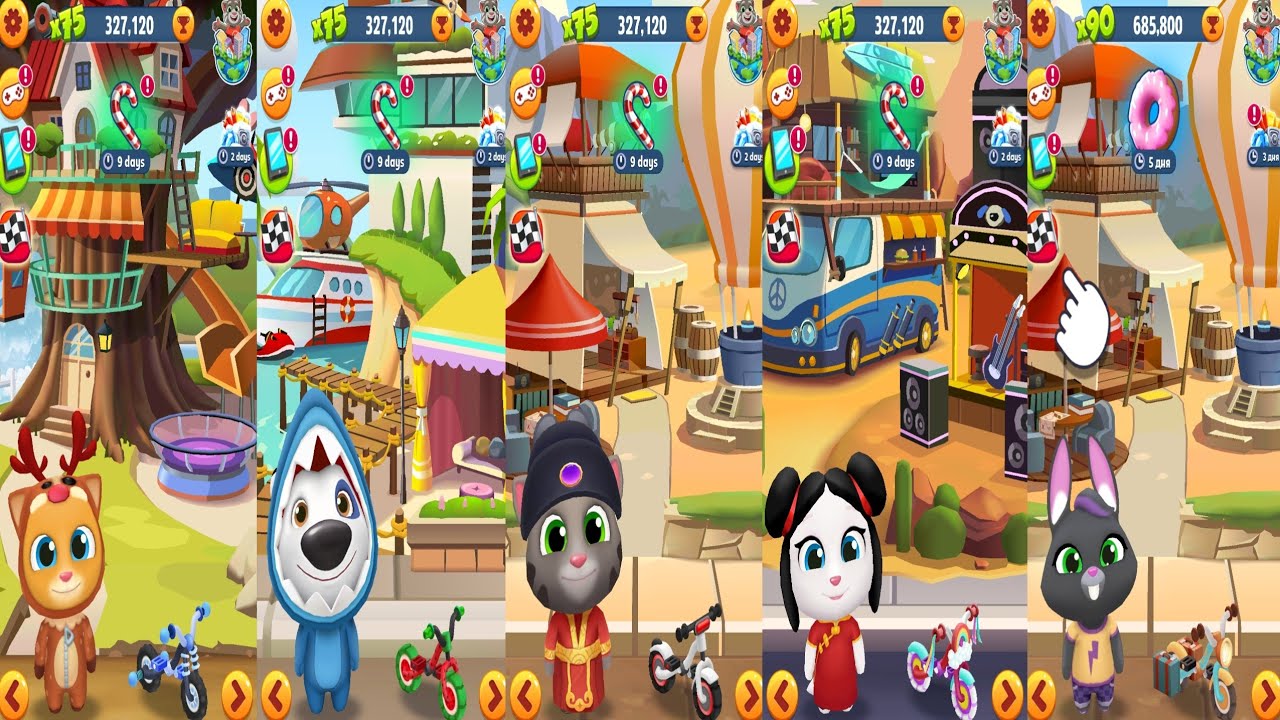 Tom Gold Run.Ginger vs Hank vs Tom vs Angela vs Becca Gameplay Android#54