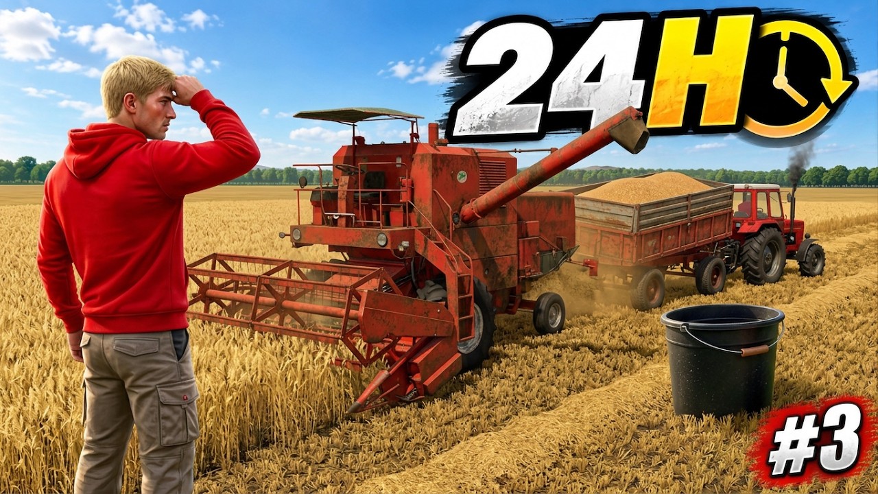 Spędziłem 24 godziny na płaskiej mapie z 0$&hellip; Czy uda mi się wzbogacić?🚜 #3 👉Farming Simulator 25