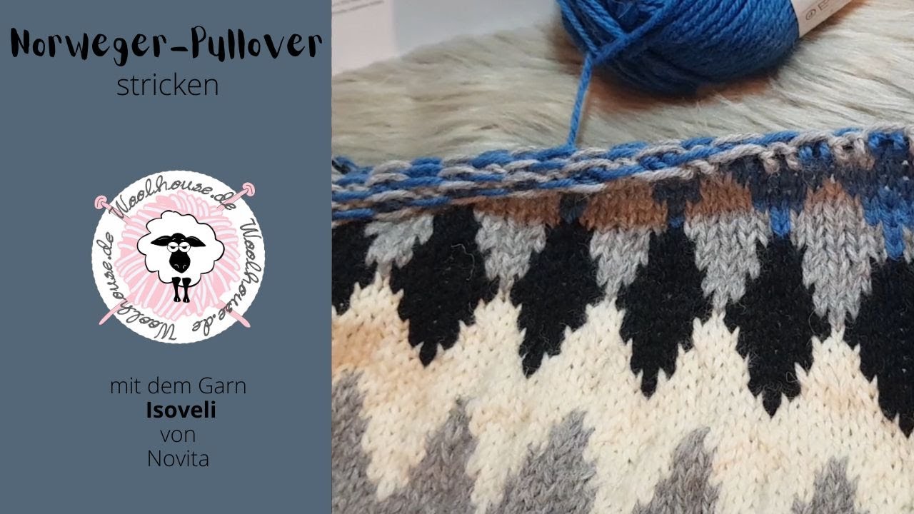 Norweger Pullover stricken / Rundpasse / Teil 8 / Fair Isle / Abnahme / Rollkragen