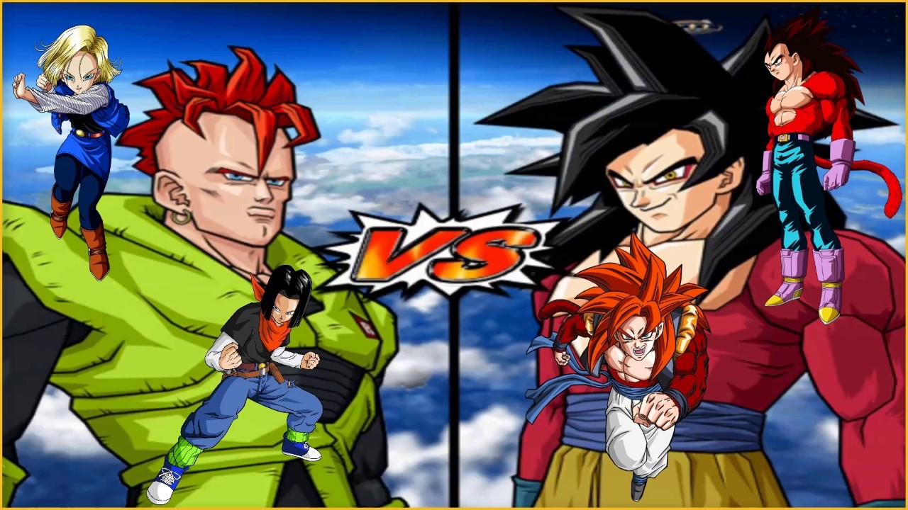 DBZ: Budokai Tenkaichi 3 — Android 16, 17 и 18 против SSJ4 Goku, SSJ4 Vegeta и SSJ4 Gogeta [COM V...