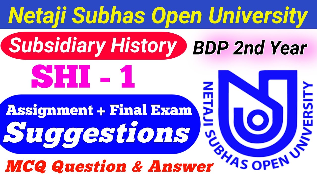BDP/SHI-1 Assignment Practice Set 2021 | Subsidiary History MCQ Question Final Suggestion 2021। #bdp