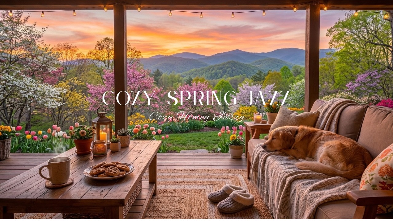 🌼 Cozy Spring Jazz (NO MID-ROLL ADS) Warm Piano Ambience For Relaxation & Focus