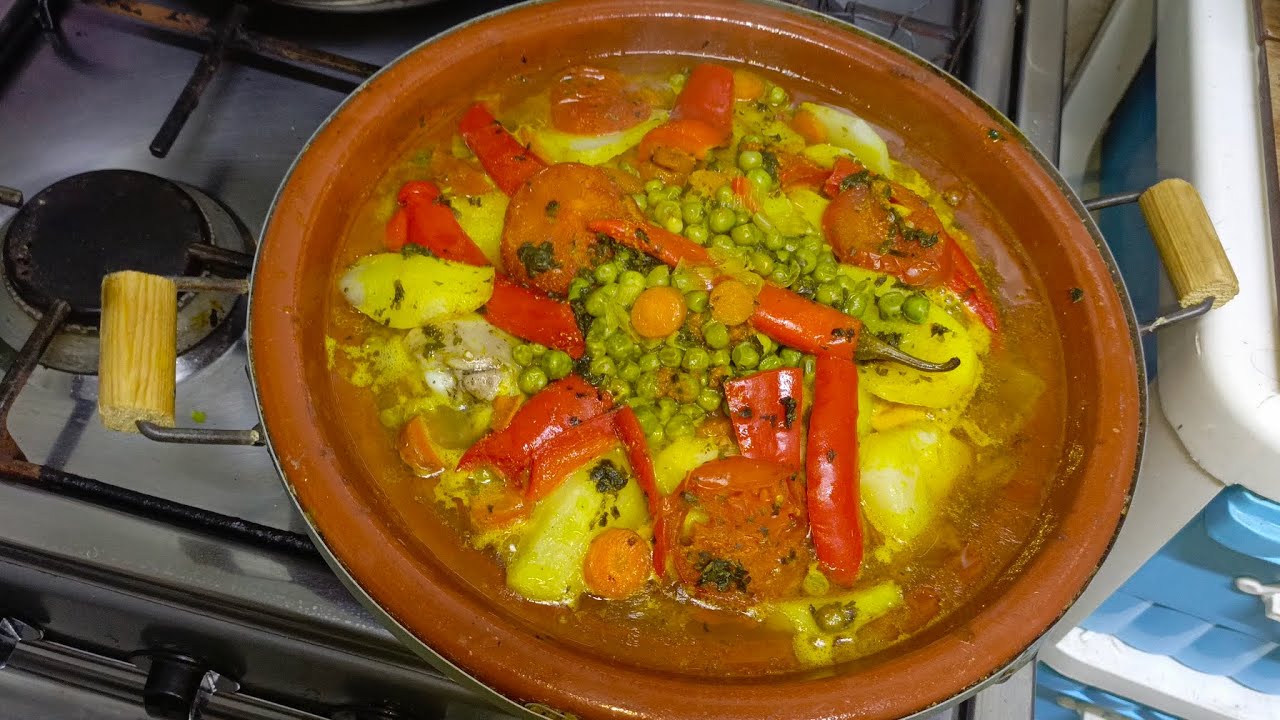 طاجين الفخيدات ديال الدجاج بالخضر 👌👌🌶️