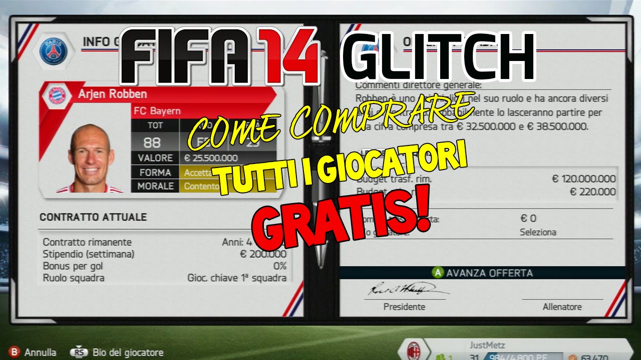 FIFA 14 GLITCH: COMPRARE GRATIS TUTTI I GIOCATORI NELLA MODALITA' CARRIERA
