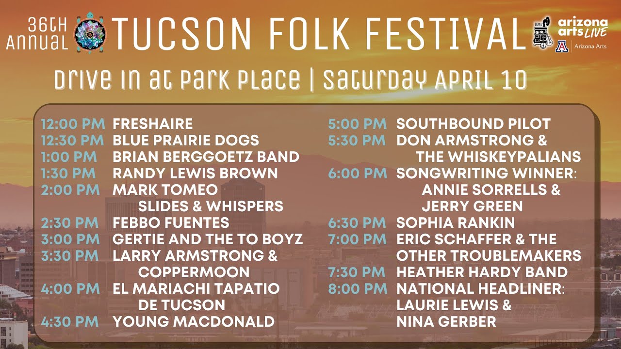 Tucson Folk Festival | Drive-In Stage at Park Place | Saturday April 10, 2021