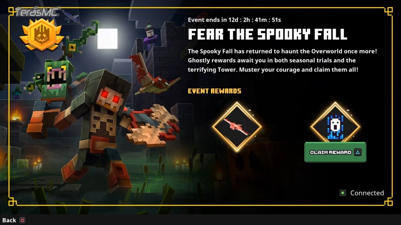 Minecraft Dungeons Spooky Fall Event 2022 #7 Underhalls Reward Cloaked Skull Armor & Ominous Cape