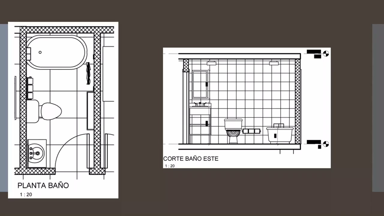 Plano elevacion interior de ba&ntilde;o