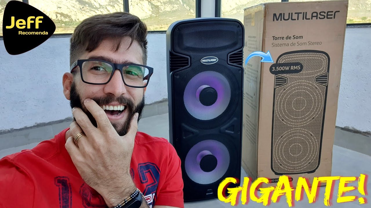 EXTRAORDINÁRIA! Torre MULTILASER Double 15 3500w SP344: Gigante no tamanho e na POTÊNCIA! (Unboxing)
