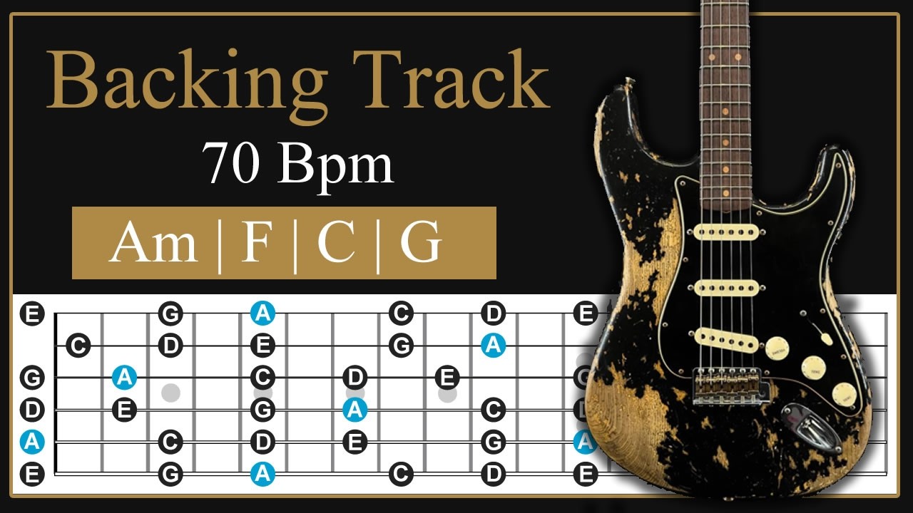 Am Guitar Backing Track 70 Bpm | Ballad