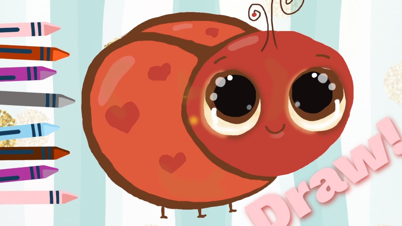 Draw this Heart Ladybug Cartoon with Procreate for KIDS #drawing #ladybug #cartoon