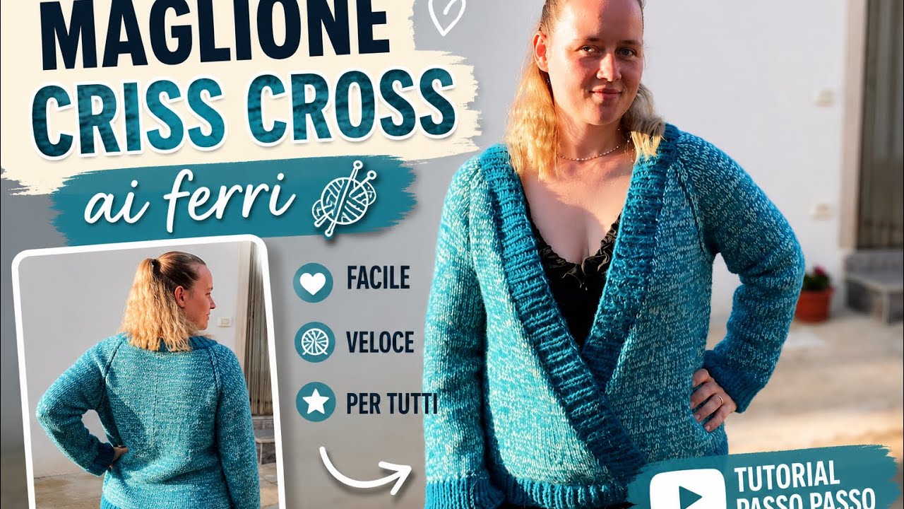 Cardigan ai ferri FACILE e veloce | Modello Criss Cross per principianti 🧶✨