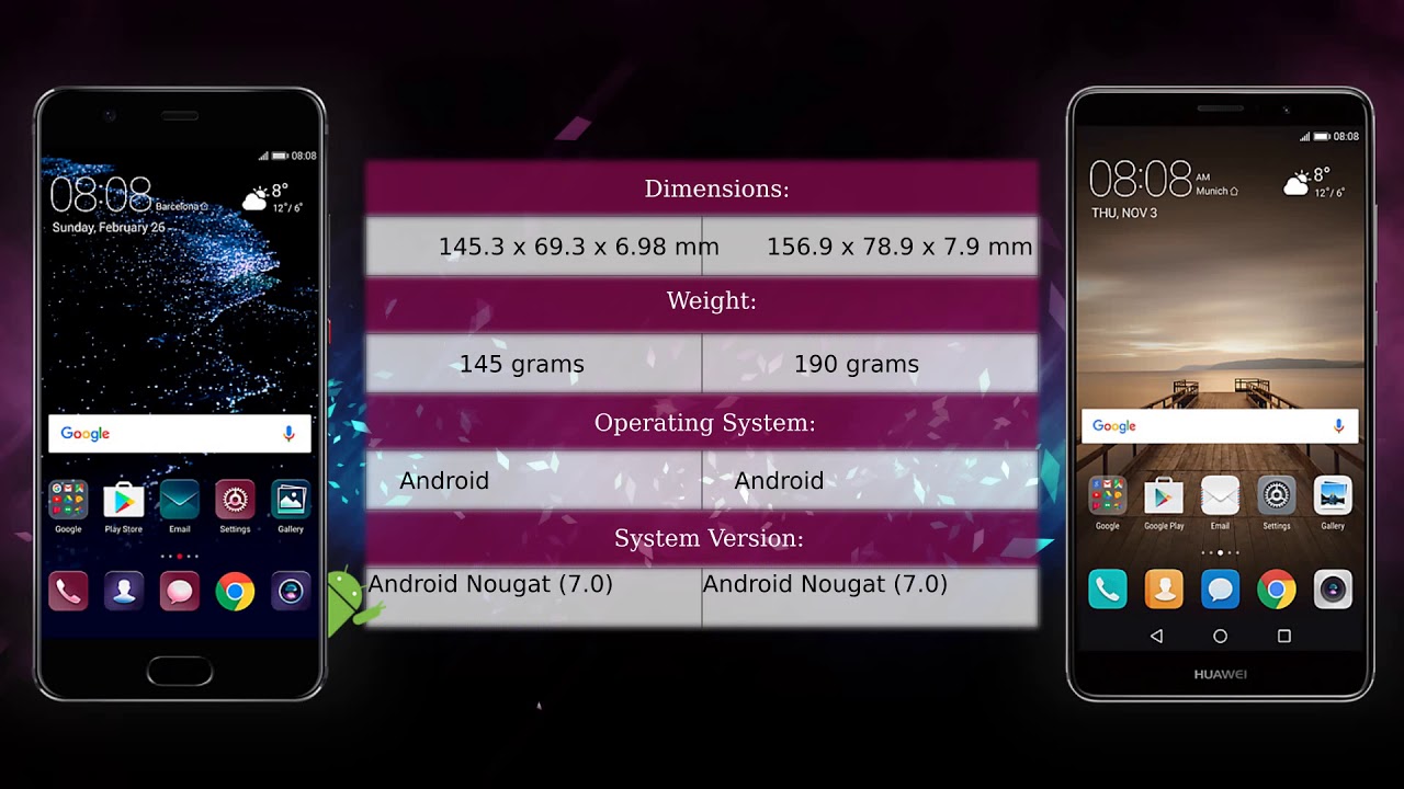 Huawei P10 vs Huawei Mate 9 - Phone comparison