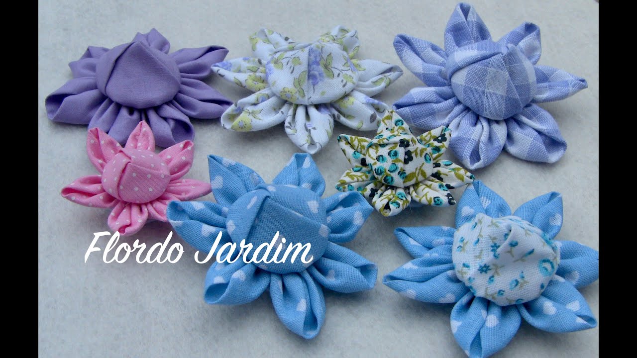 DIY -  NOVO modelo de Flores  de tecido de algodão  -  como hacer flores de tela