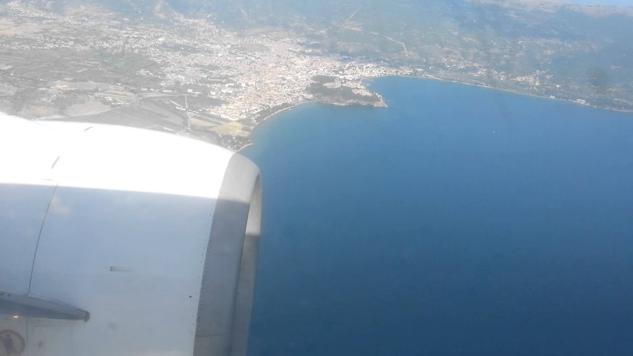 Approach and touchdown at Ohrid airport North Macedonia