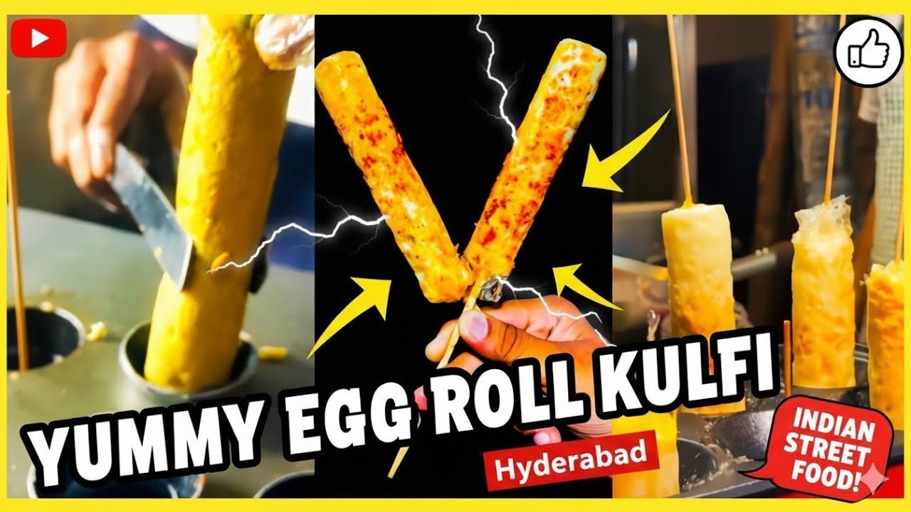 Yummy Egg chicken Roll kulfi | Egg Roll Kulfi | Indian street food | Indian food | Hyderabad food