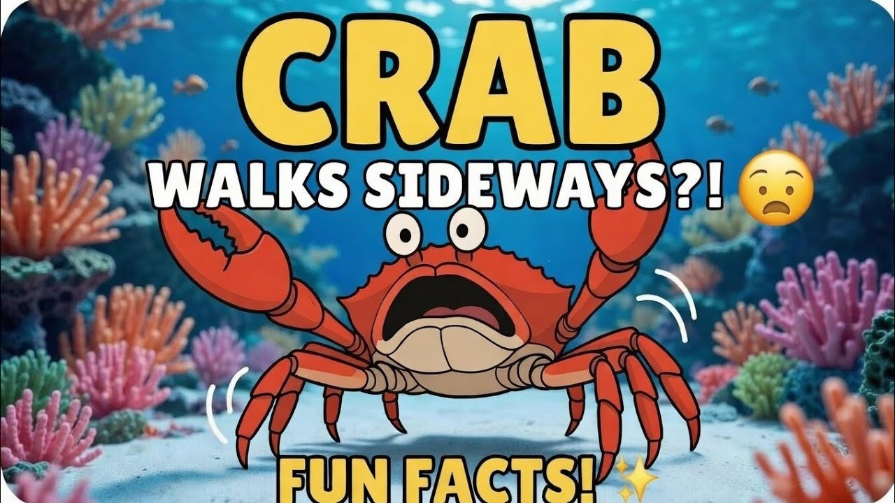  Crab Walks Sideways?! 🦀 | Fun Facts for kids #viralvideo#kids#fun#learning#english#crabfunfacts