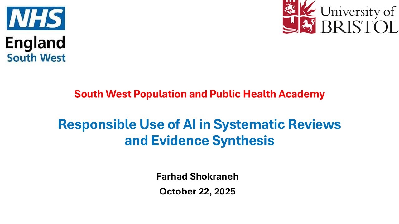 Responsible Use of AI in Systematic Reviews and Evidence Synthesis