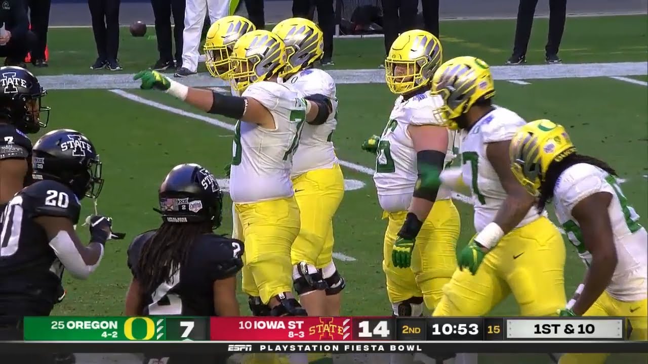 Oregon Offensive Line vs Iowa State (2020 Fiesta Bowl)