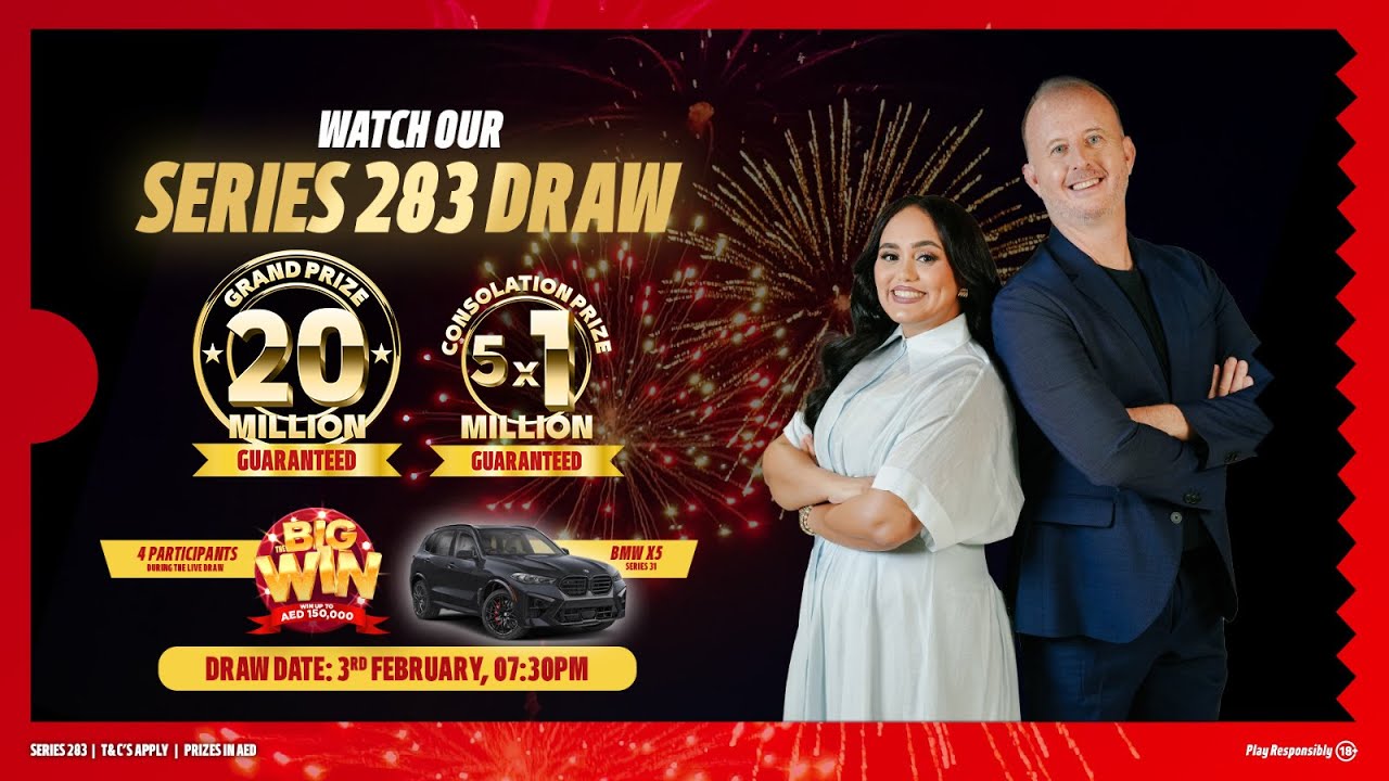 Watch Our Live Draw Series 283, Grand Prize AED 20 Million!