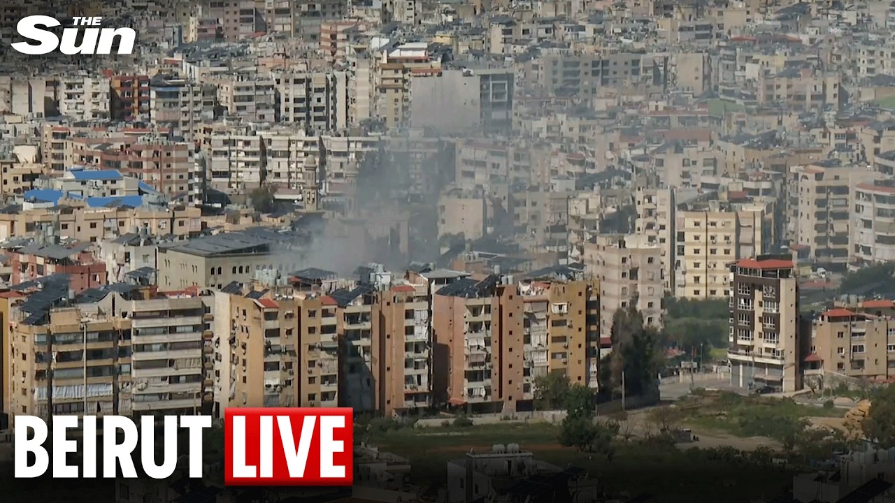 LIVE: View overlooking southern suburbs of Beirut's skyline as seen from Baabda, Lebanon.