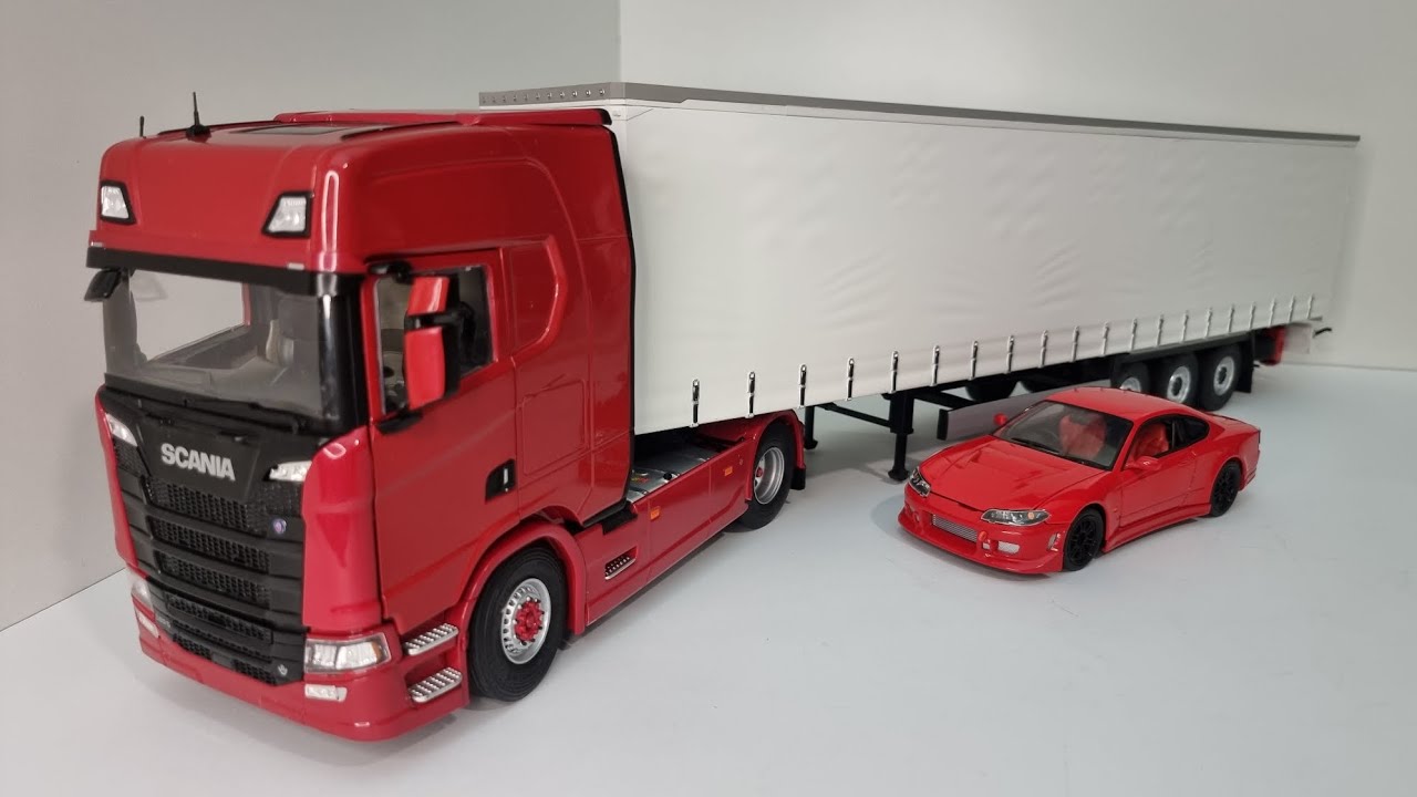 SOLIDO TRUCK EDITION SCANIA 580S V8 HIGHLINE SEMI AND TAUTLINER TRAILER 1/24 SCALE DIECAST MODEL