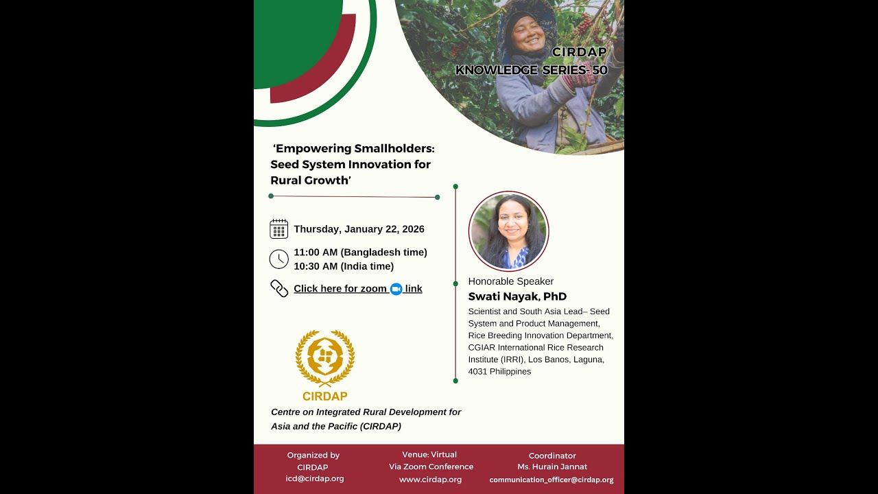 CIRDAP Knowledge Series - 50 : Empowering Smallholders - Seed System Innovation for Rural Growth