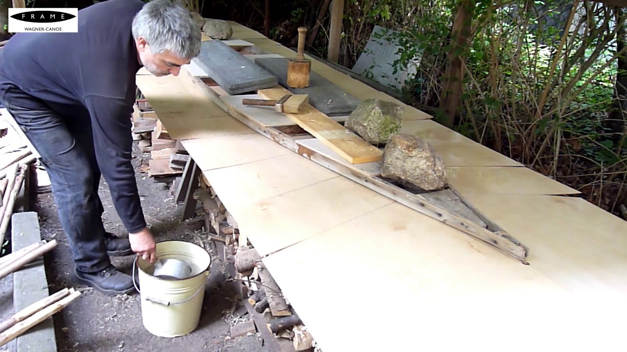 Building a birch bark style canoe with plywood - part 1 - bending the hull