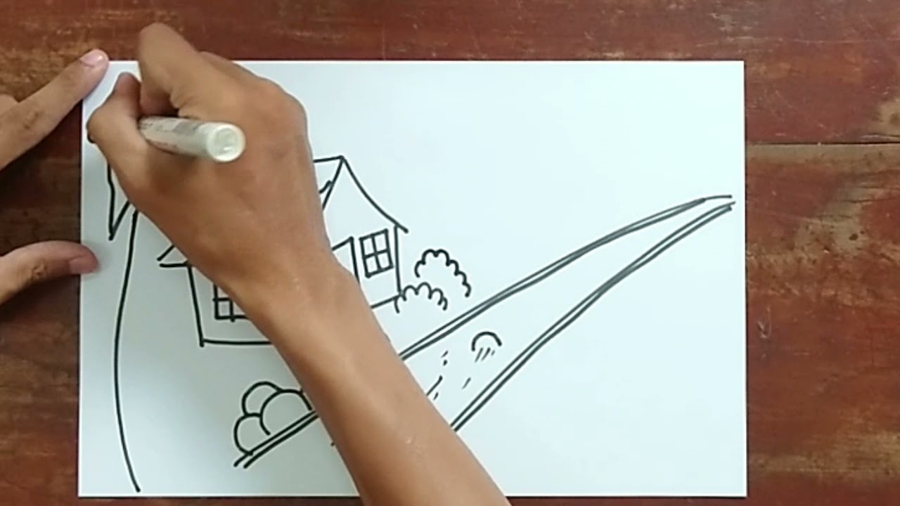 Belajar Menggambar Imaginatif Tema Pedasaan
