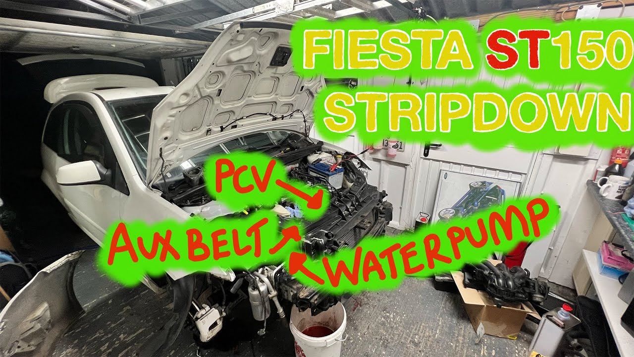 Ford Fiesta ST150 frontend Strip down - New water pump, aux belt, PCV pipe and header tank!!!
