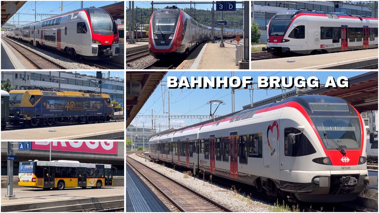 Züge beim Bahnhof Brugg AG | Trains at Brugg AG station (2025)