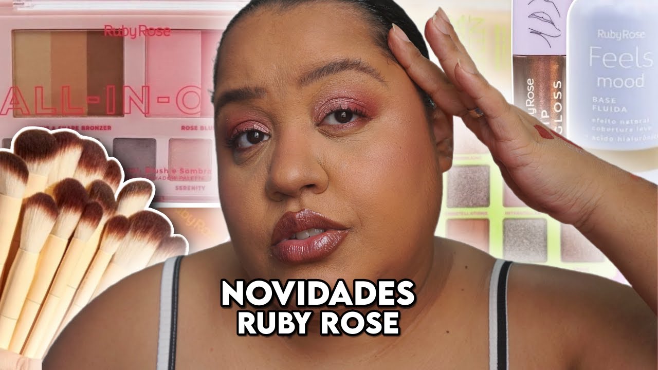 TESTANDO RUBY ROSE: ILUMINADOR LÍQUIDO SILK SKIN, PALETA ALL IN ONE, PINCÉIS GLASS- VEDA #1
