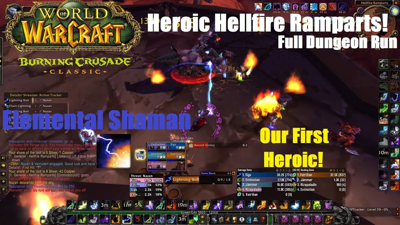 Burning Crusade Classic - Heroic Hellfire Ramparts - Elemental Shaman PoV - Our First Heroic!