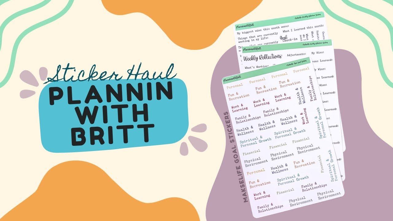 Plannin With Britt Sticker Unboxing | Planner Kits, Holiday Labels & Goal Stickers