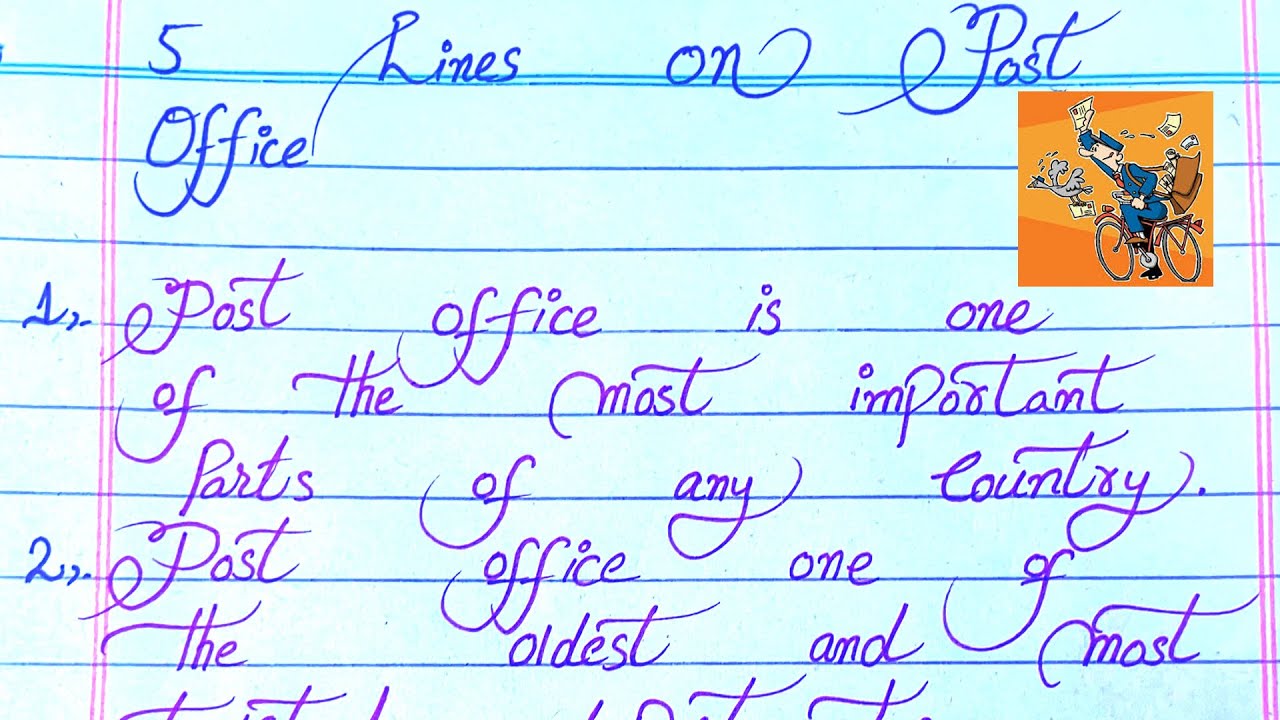 5 Lines on Post Office | Five Lines on Post Office | SR Handwriting
