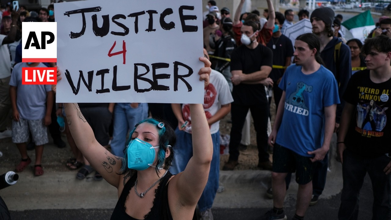 LIVE: Protest in Texas after ICE shooting