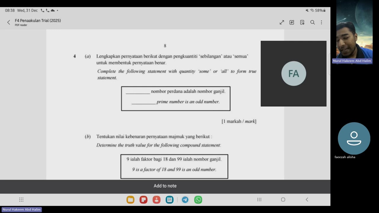 F4 Penaakulan (Math Faeezah)