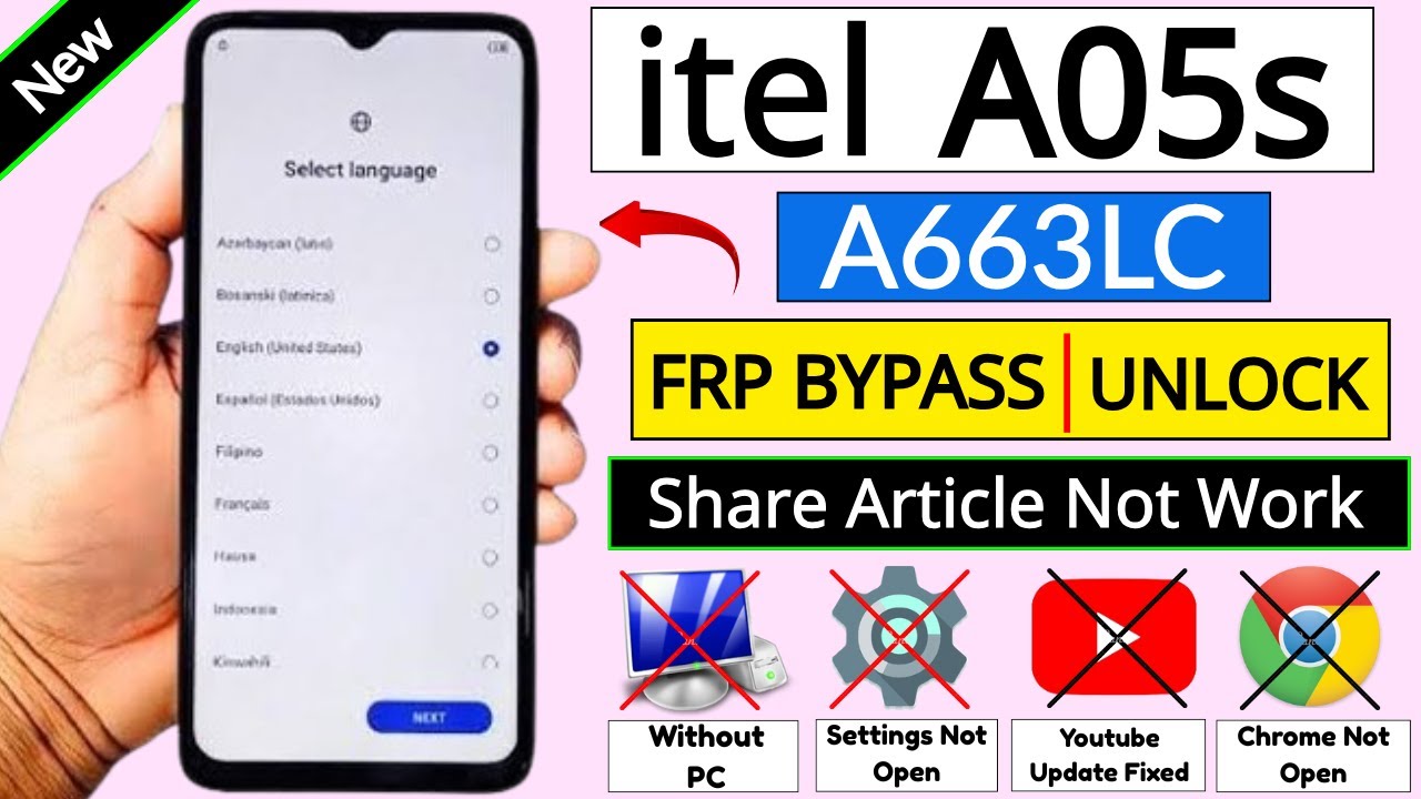 Itel A05s (A663L) Frp Bypass/Unlock (YouTube Update Problem) Settings Not Open | Without PC
