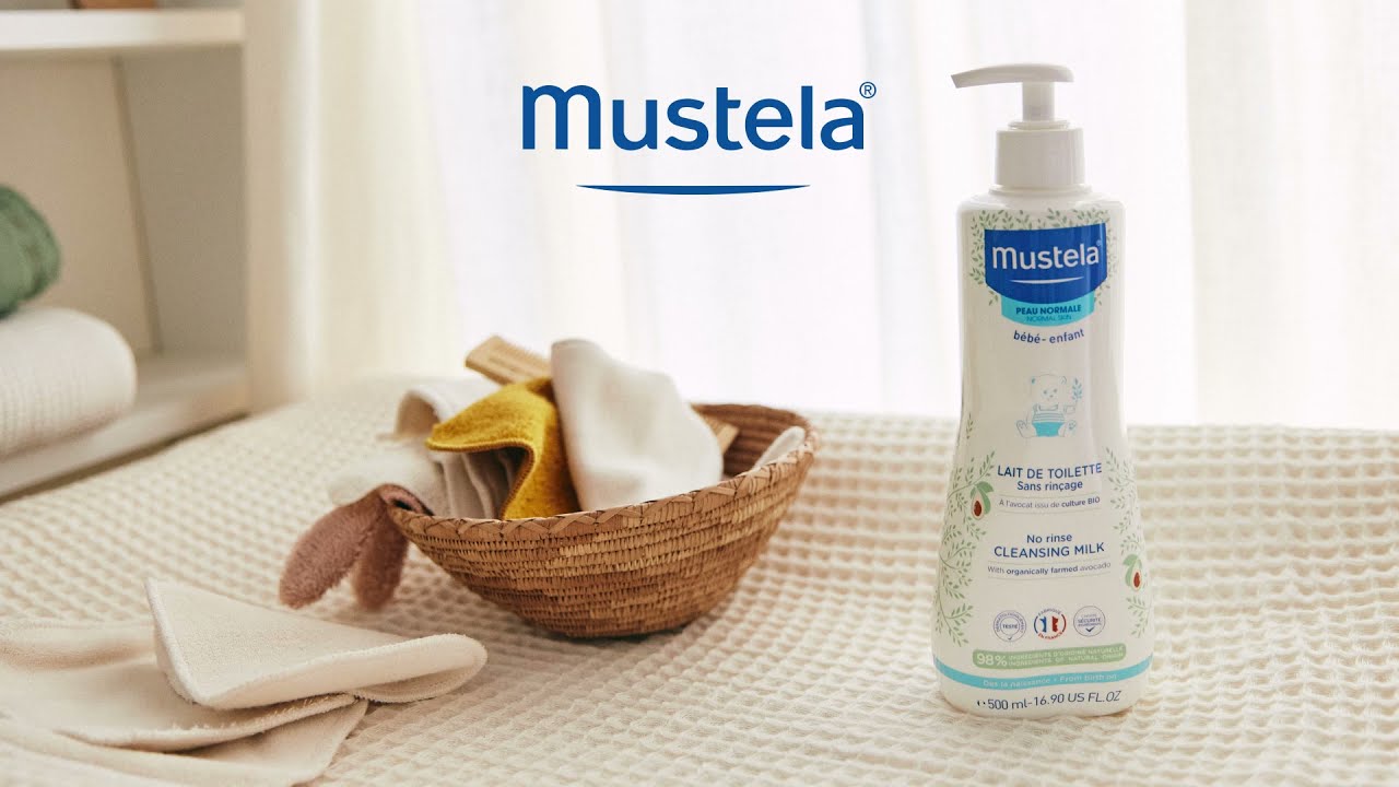 Lait de toilette sans rinçage à l’avocat bio | Mustela - (vidéo)