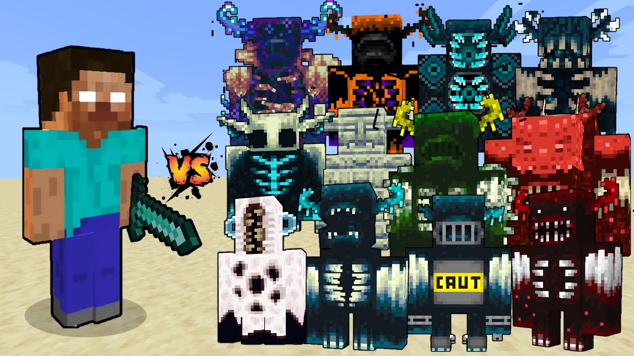 Herobrine vs All Wardens | Herobrine vs Warden Plus+ | Minecraft Mob Battle
