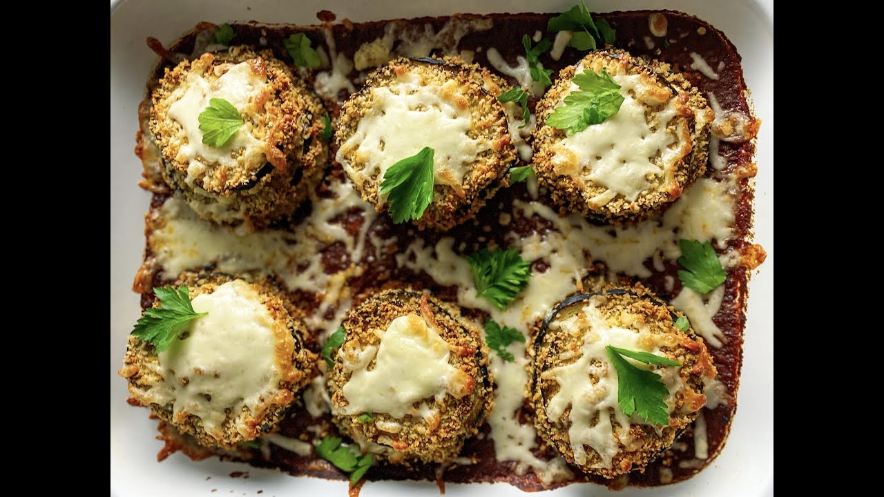 Crispy Eggplant Parmesan Stacks