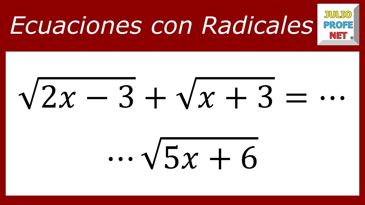 Ecuaciones con radicales | Ej. 8 #julioprofe