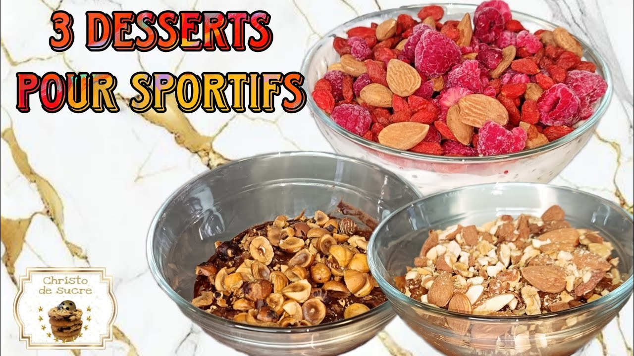 Mes 3 collations ou dessert pour sportifs préférés avec les macro-nutriments.