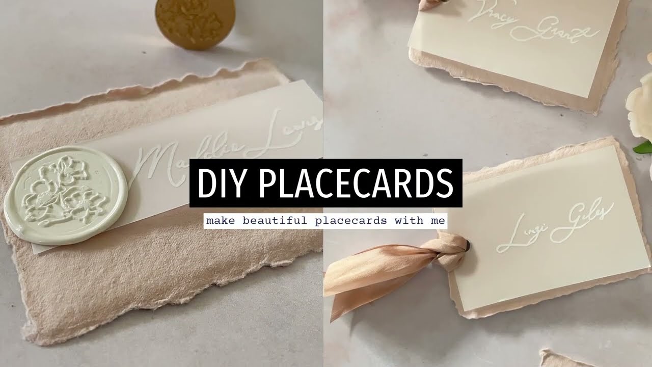Make Your Own Wedding Place Cards - Easy DIY name card ideas - How to make pretty placecards